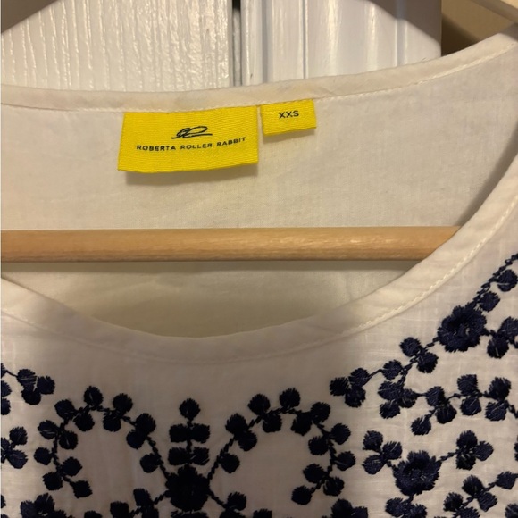 Roberta Roller Rabbit Ivory Dress with Navy Detailing - Picture 5 of 9